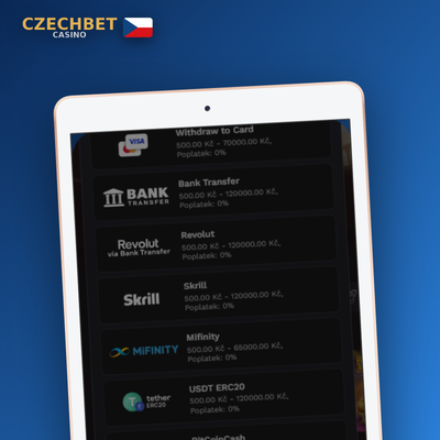 CashtoCode jako předplacené platební řešení pro výběr výher v Czechbet Casino