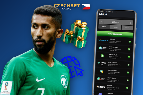 Ruka drží smartphone s live sázkou na fotbal v mobilní verzi Czechbet Casino