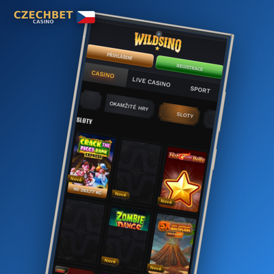 Zlaté ikony ruletového kola a slotových válců v aplikaci Czechbet Casino