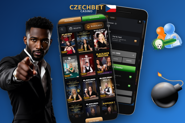 Výběr platebních metod Visa, Mastercard, Skrill a Bitcoin v aplikaci Czechbet Casino