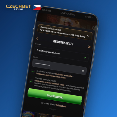 Czechbet Casino registrace telefonem: zadejte číslo a ověřte účet SMS kódem