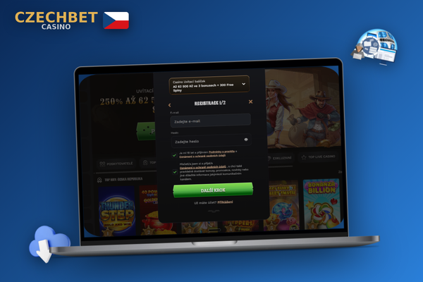 Hráč ověřuje účet Czechbet Casino přes sociální sítě – nejrychlejší způsob registrace